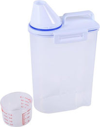 GoolRC Tiernahrung Lagerungs-Set aus Kunststoff für Hund und Katze mit transparentem Trockenfutter-Dispenser und Messbecher – Bild 1 von 6