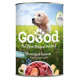 Goood Junior Hundefutter Lamm und Forelle Stückchen in Sauce getreidefrei 6 x 400 g - 6 x 400 g – Bild 1 von 4