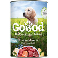 Produktbild von Goood Junior Nassfutter für Hunde mit Freilandlamm und Forelle, getreidefrei und glutenfrei, 6 x 400 g