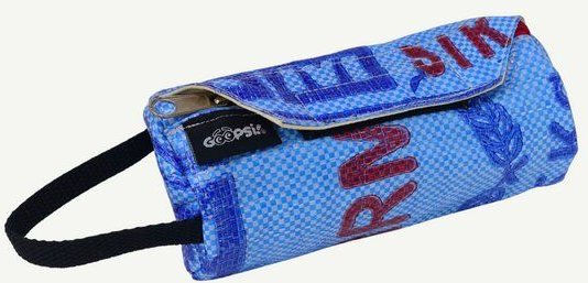 Goopsi Futterdummy Apportierspielzeug für Hunde aus Upcycling Reissack Blau 19x8 cm – Bild 1 von 4
