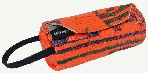 Goopsi Futterdummy Apportierspielzeug für Hunde aus Upcycling Reissack Orange 19x8 cm – Bild 1 von 4