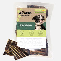 Produktbild von Goopsi Hirschrippen für Hunde getrocknet aus deutscher Jagd 1 kg