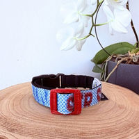 Produktbild von GOOPSI Hunde Halsband aus Upcycling Reissack Blau Größe M Fairtrade