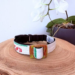 GOOPSI Hunde Halsband aus Upcycling Reissack Fairtrade Weiß Größe L – Bild 1 von 1
