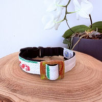 Produktbild von GOOPSI Hunde Halsband aus Upcycling Reissack Fairtrade Weiß Größe L