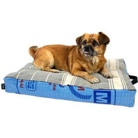 Produktbild von Goopsi Hundekissen aus Baumwolle mit BIO-Dinkelfüllung für kleine bis mittlere Hunde in Blau Größe S