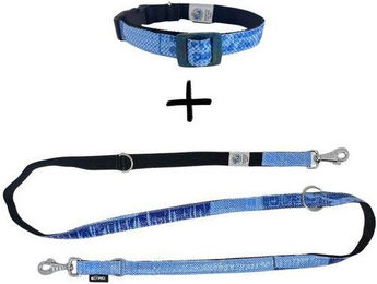 Goopsi Hundeleine LANKA Set mit Halsband aus Polypropylen Blau Größe L wasserabweisend – Bild 1 von 1