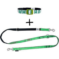 Produktbild von Goopsi Hundeleine und Halsband Set Lanka in Grün aus wasserabweisendem Polypropylen Größe L