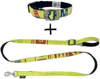 Goopsi Hundeleinen Set ARUGAM mit Halsband aus Polyester in Gelb wasserabweisend – Bild 1 von 3