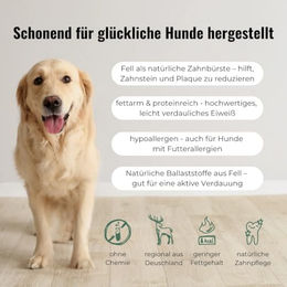 GOOPSI Naturkauartikel Rehohren mit Fell für Hunde Wild Hypoallergen 12 Stück – Bild 1 von 3