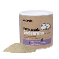Produktbild von Goopsi Seelenruhe Hund Futterzusatz mit Kamille Melisse Passionsblume Magnesium und L-Tryptophan 250 g