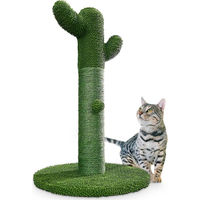 Produktbild von Gopets Kratzbaum für Katzen Kaktus Design mit Sisalseil und Spielzeug Grün 65 cm