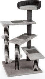 GOPLUS 2 in 1 Kratzbaum mit 3-stufiger Katzentreppe, Sisal-Kratzpfosten, Plüschball und Liegebett für Katzen – Bild 1 von 1