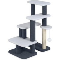 Produktbild von GOPLUS 2 in 1 Kratzbaum mit 4-stufiger Katzentreppe, Sisal-Kratzpfosten und hängendem Plüschball für Katzen und Hunde