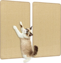 GOPLUS 2er Set Kratzmatte für Katzen aus Sisal mit Klettverschluss 80 x 50 cm Natur – Bild 1 von 1