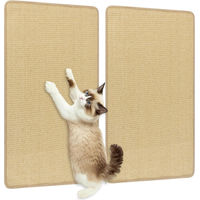 Produktbild von GOPLUS 2er Set Kratzmatte für Katzen aus Sisal mit Klettverschluss 80 x 50 cm Natur