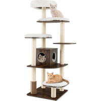 Produktbild von GOPLUS Katzenbaum aus Holz mit 6 Plattformen und großer Höhle 175cm hoch