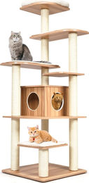 GOPLUS Katzenbaum mit 6 Plattformen und Höhle 175cm Katzenkratzbaum mit Spielmöglichkeiten – Bild 1 von 1