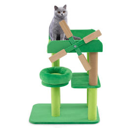 GOPLUS Katzenbaum mit Kratzstange und gepolsterter Plattform in Grün 50 x 34 x 60 cm – Bild 1 von 1
