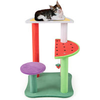 Produktbild von GOPLUS Katzenkratzbaum Klein mit gepolsterten Plattformen Erdbeerball und Kratzpfosten Bunt 69 cm