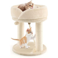 Produktbild von GOPLUS Katzenkratzbaum mit abnehmbarem Katzenhaus aus Schwamm und Sisal-Säule in Beige