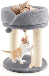 GOPLUS Katzenkratzbaum mit abnehmbarem Katzenhaus aus Schwamm und Sisal-Säule in Grau – Bild 1 von 1