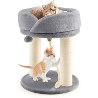 Produktbild von GOPLUS Katzenkratzbaum mit abnehmbarem Katzenhaus aus Schwamm und Sisal-Säule in Grau