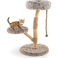 Produktbild von GOPLUS Kratzbaum aus Holz mit Jute-Kratzpfosten und Plüschsitzflächen für Katzen und Kätzchen 90 cm