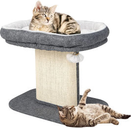 GOPLUS Kratzbaum für Hauskatzen mit Sitzplattform und Sisal-Kratzplatte in Grau 50cm – Bild 1 von 1