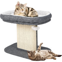 Produktbild von GOPLUS Kratzbaum für Hauskatzen mit Sitzplattform und Sisal-Kratzplatte in Grau 50cm