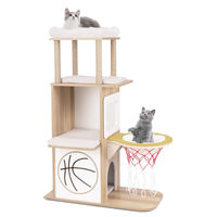 Produktbild von GOPLUS Kratzbaum für Katzen 120 cm mit 5 Etagen, 2 Katzenhöhlen, Hängematte und Jute-Kratzsäulen in Natur