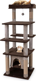 GOPLUS Kratzbaum für Katzen 148 cm mit Liegebett, Sisal Kratzpfosten und Kuschelhöhle – Bild 1 von 1