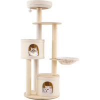Produktbild von GOPLUS Kratzbaum für Katzen 152cm mit 2 Katzenhäusern, Hängematte, Sprungplattform, weichem Kissen, Sisalpfosten und Spielball