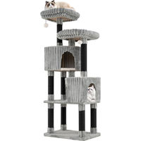 Produktbild von GOPLUS Kratzbaum für Katzen 165 cm Grau mit 2 Höhlen und 2 Liegeflächen