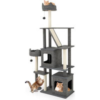 Produktbild von GOPLUS Kratzbaum für Katzen in Grau mit 180 cm Höhe, Katzenbett, Plattformen und Höhlen