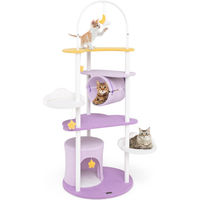 Produktbild von GOPLUS Kratzbaum für Katzen in Lila mit Mond-Plattform und Himmelsthema 158 cm