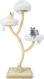 GOPLUS Kratzbaum für Katzen mit 3 Liegeflächen, Sisal-Kratzpfosten und 3 Spielbällen in Beige – Bild 1 von 1