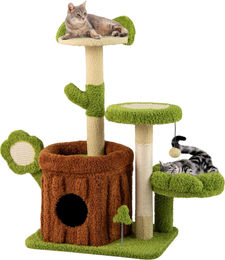 GOPLUS Kratzbaum für Katzen mit Höhle und Plattformen aus Holz und Sisal 92 cm – Bild 1 von 4