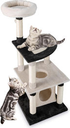 GOPLUS Kratzbaum für Katzen mit Katzenhaus, Plattformen und Sisal-Kratzpfosten 124 cm – Bild 1 von 4