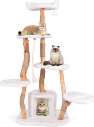 GOPLUS Kratzbaum für Katzen mit Katzenhöhle und Sisalseil in Natur und Weiß 168 cm – Bild 1 von 1