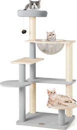 GOPLUS Kratzbaum für Katzen mit Sprungplattformen, Raumkapsel und Spielzeug mit Glocke in Grau – Bild 1 von 1