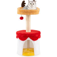 Produktbild von GOPLUS Kratzbaum Weihnachten in Elchform mit Katzenhöhle und Sisal Kratzpfosten für Katzen und Kätzchen