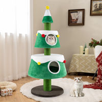 Produktbild von GOPLUS Kratzbaum Weihnachten mit 2 Höhlen aus Plüsch und Sisal in Grün