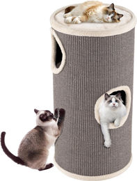 GOPLUS Kratztonne für Katzen mit 3 Ebenen und 3 Höhlen in Grau, 70 cm hoch – Bild 1 von 1