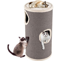 Produktbild von GOPLUS Kratztonne für Katzen mit 3 Ebenen und 3 Höhlen in Grau, 70 cm hoch
