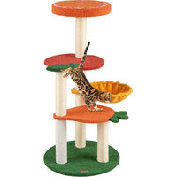 Produktbild von GOPLUS Mehrstöckiger Kratzbaum für Katzen mit Fruchtstil-Plattformen aus Sisal und Plüsch in Orange Bunt