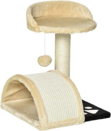 Gotagee Katzenbaum Beige mit Spielbällen und Sisalseil 35,5x37x46cm – Bild 1 von 1