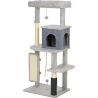 Produktbild von Gotagee Katzenbaum Hellgrau mit Kratzpfosten, Bett, Haus und Sprungplattformen 55x44x132cm