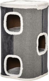 Gotagee Katzenbaum Kratztonne mit 3 Ebenen aus Spanplatte und Sisal in Grau Weiss 40x40x74cm – Bild 1 von 1