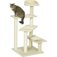 Produktbild von Gotagee Katzenkratzbaum Beige mit Sisalstämmen und Mehrstöckigkeit für kleine und mittelgroße Katzen 50x50x100cm